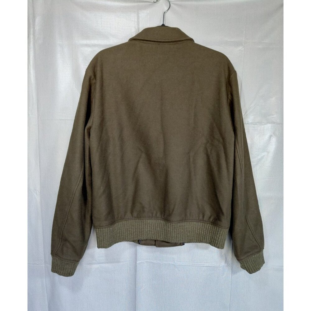 Zara Wool Blend Fleece Bomber Jacket XL Army Green Streetwear Pockets Gorpcore - Picture 5 of 14